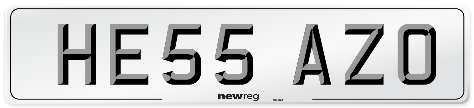 HE55 AZO Number Plate from New Reg
